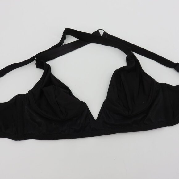 Victorias Secret Small Deep V Black Animal Rhinestone Bralette Bra Underwire - Picture 8 of 15